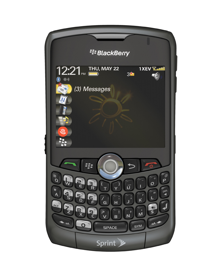 BlackBerry® Curve™ 8330. Sprint - Titanium Front .jpg file | .eps file